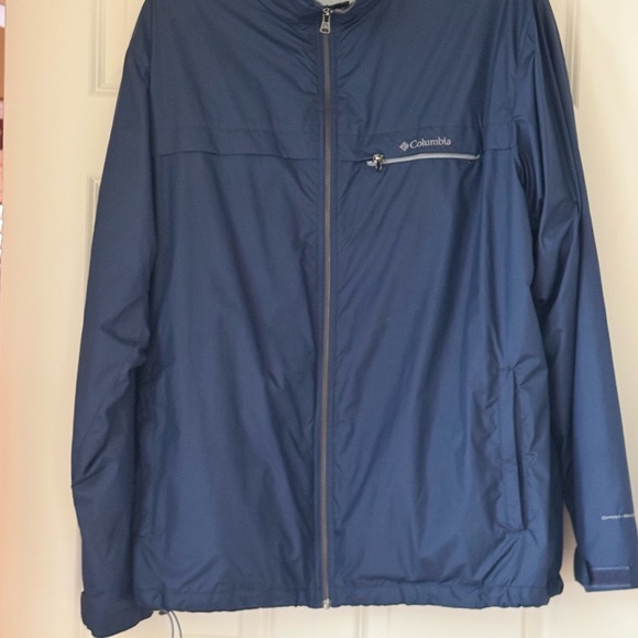 Columbia Blue Jacket Men's X-Large Wind Breaker Soft Shell Coat Fleece Lined B33 - Picture 3 of 10